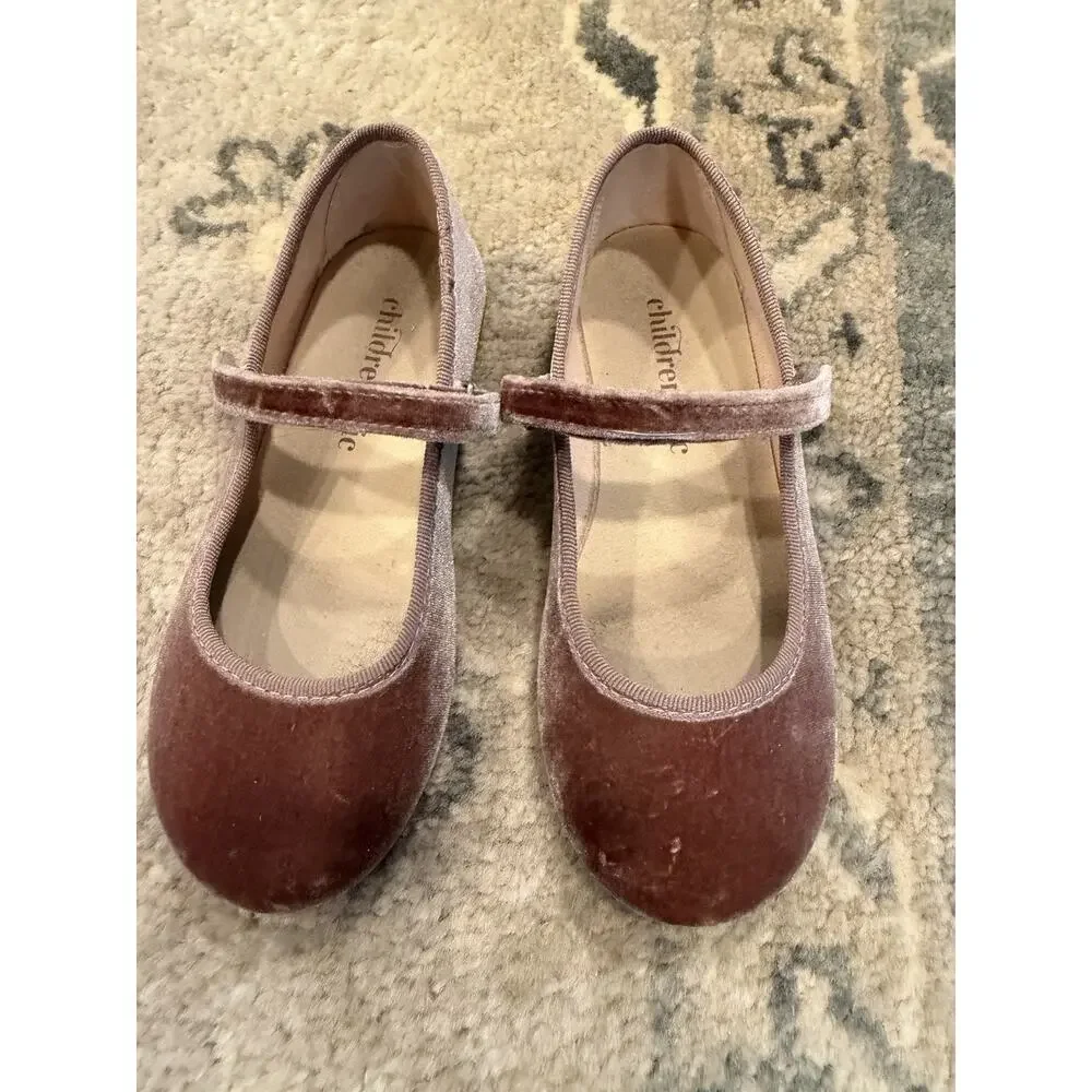 Children Chic Velvet Ballet Flat Rose Little Girls Size Sz 29 US Size 12
